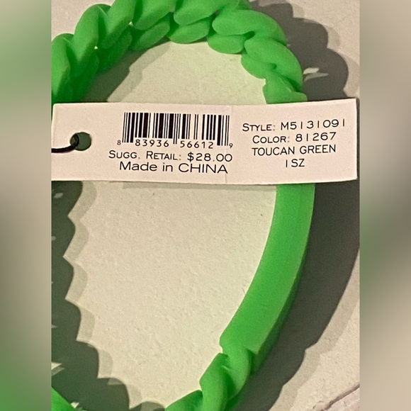Marc Jacob’s Silicone Vibrant Green Braided Bracelet NWT - Picture 3 of 4